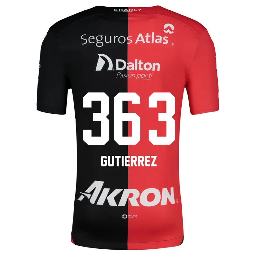 Danxen Homme Maillot Orlando Gutiérrez #363 Rouge Noir Tenues Domicile 2024/25 T-Shirt