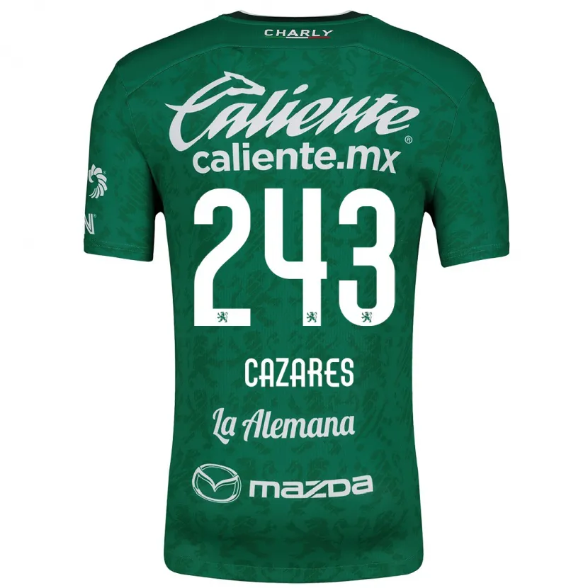 Danxen Homme Maillot Juan Cázares #243 Vert Blanc Tenues Domicile 2024/25 T-Shirt