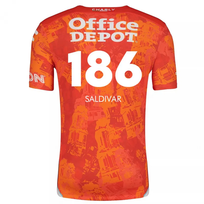 Danxen Homme Maillot José Saldívar #186 Orange White Tenues Extérieur 2024/25 T-Shirt