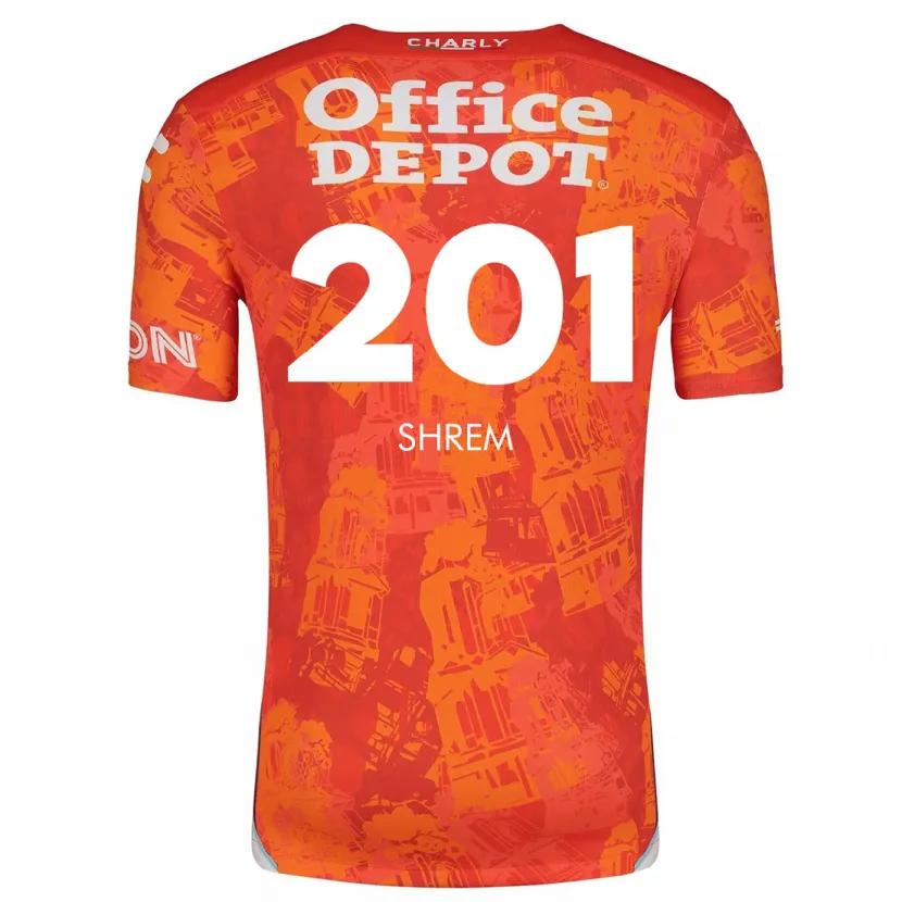 Danxen Homme Maillot David Shrem #201 Orange White Tenues Extérieur 2024/25 T-Shirt