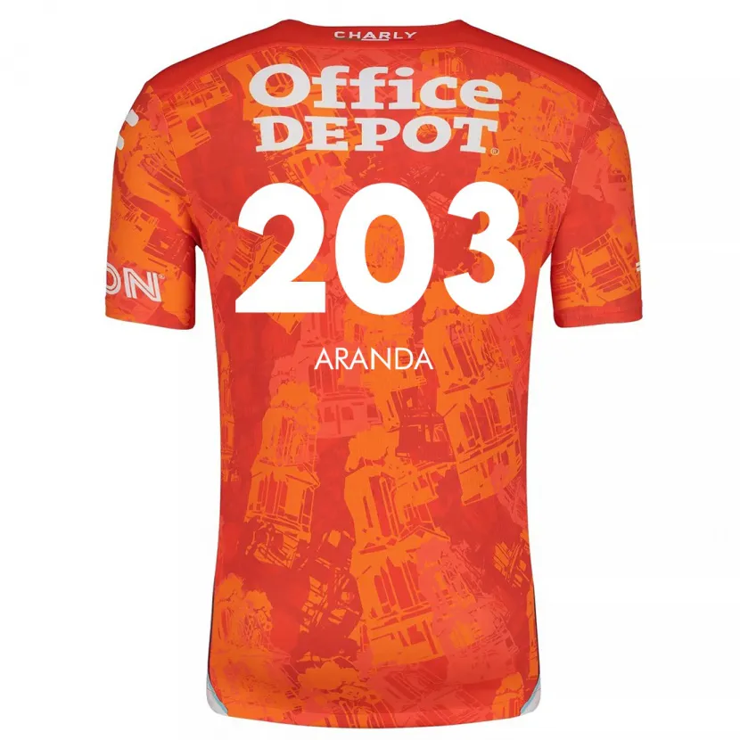 Danxen Homme Maillot Juan Aranda #203 Orange White Tenues Extérieur 2024/25 T-Shirt