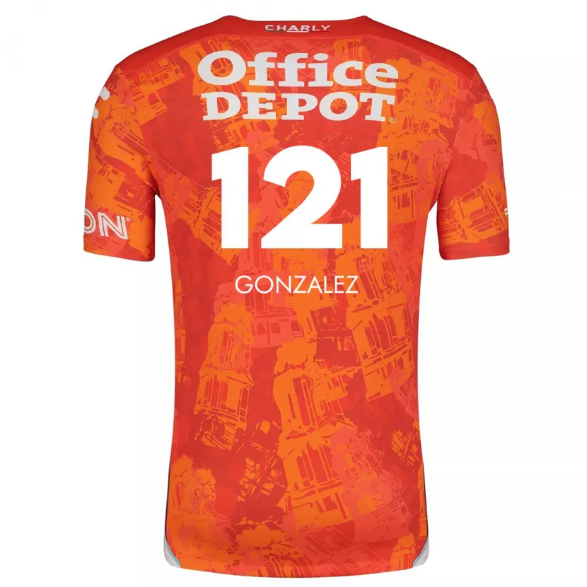 Danxen Homme Maillot Cristian González #121 Orange White Tenues Extérieur 2024/25 T-Shirt