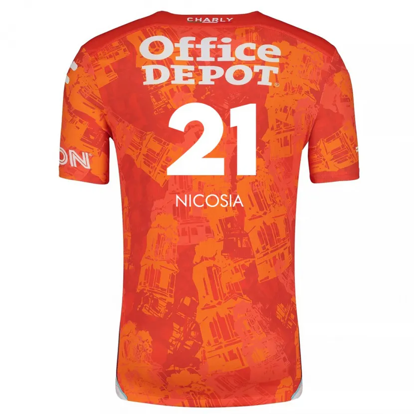 Danxen Homme Maillot Nina Nicosia #21 Orange White Tenues Extérieur 2024/25 T-Shirt
