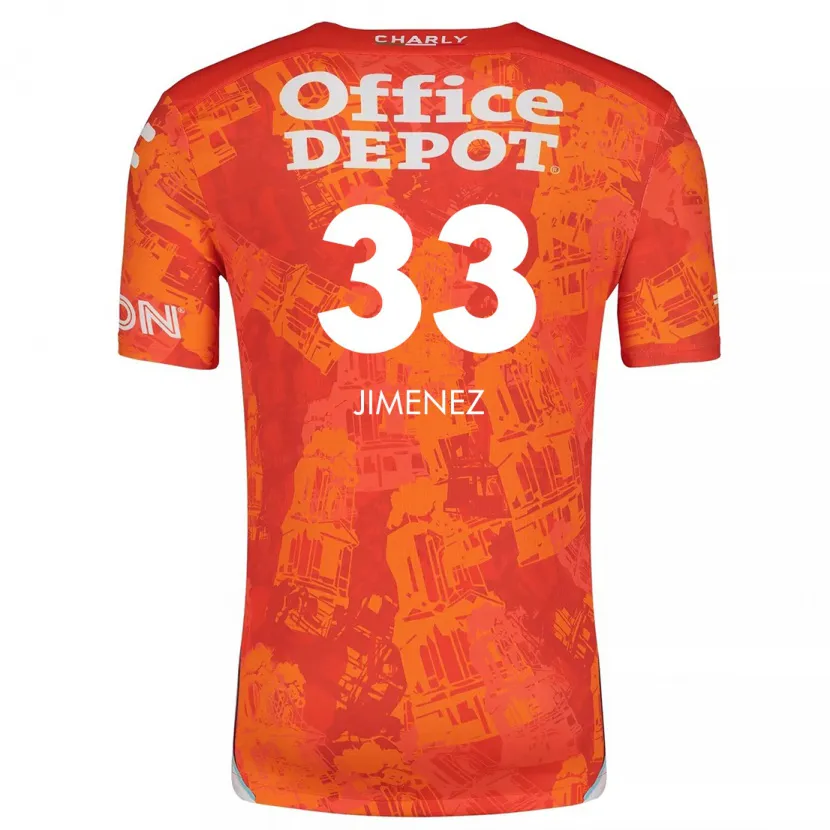 Danxen Homme Maillot Stefani Jiménez #33 Orange White Tenues Extérieur 2024/25 T-Shirt