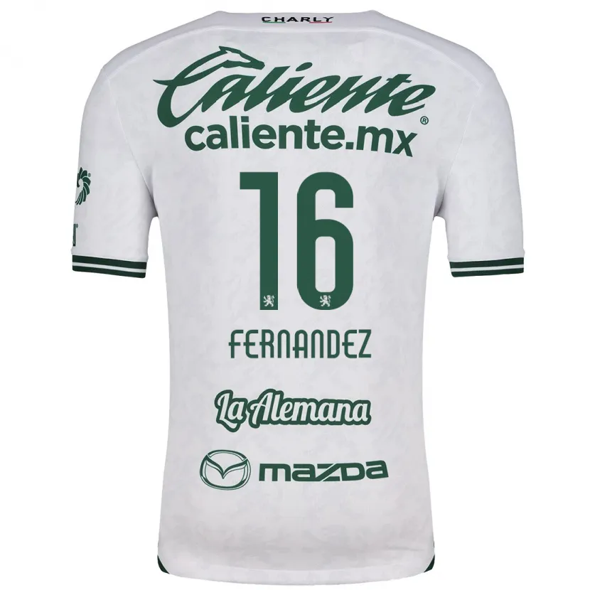 Danxen Homme Maillot Omar Fernández #16 Blanc Vert Tenues Extérieur 2024/25 T-Shirt