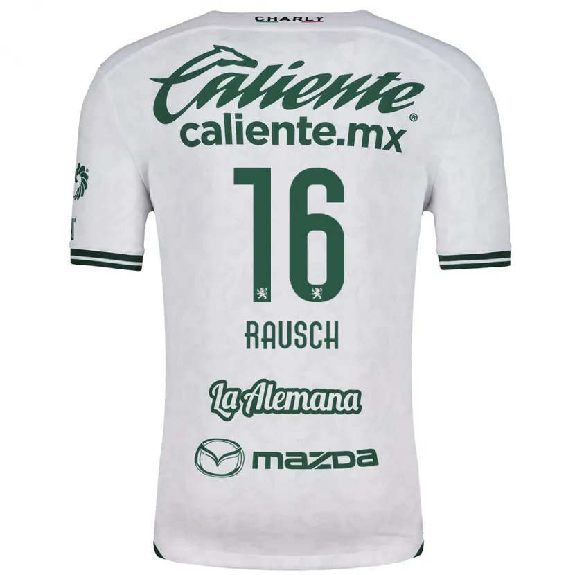 Danxen Homme Maillot Mayalu Rausch #16 Blanc Vert Tenues Extérieur 2024/25 T-Shirt