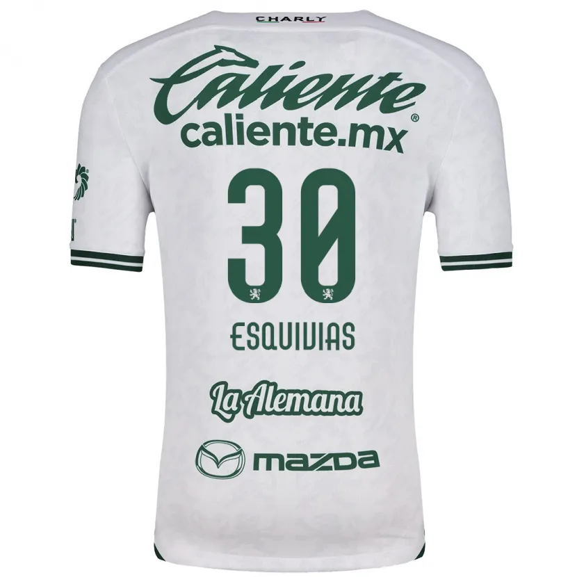 Danxen Homme Maillot Isabela Esquivias #30 Blanc Vert Tenues Extérieur 2024/25 T-Shirt
