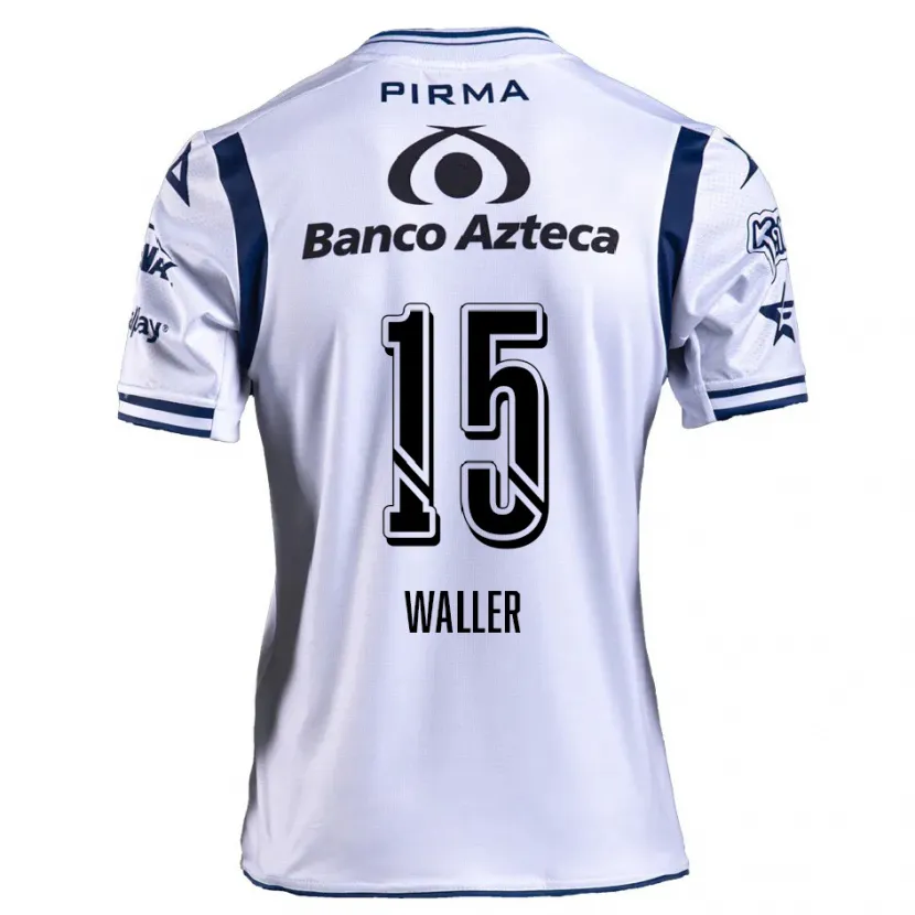 Danxen Femme Maillot Facundo Waller #15 Blanc Bleu Marine Tenues Domicile 2024/25 T-Shirt