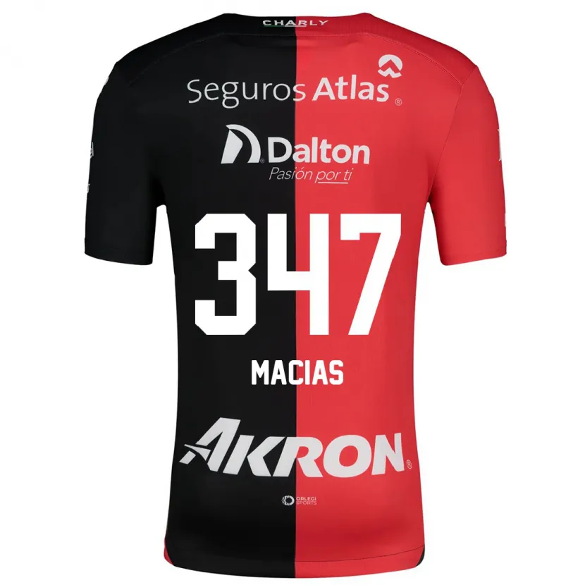 Danxen Femme Maillot Ángel Macías #347 Rouge Noir Tenues Domicile 2024/25 T-Shirt
