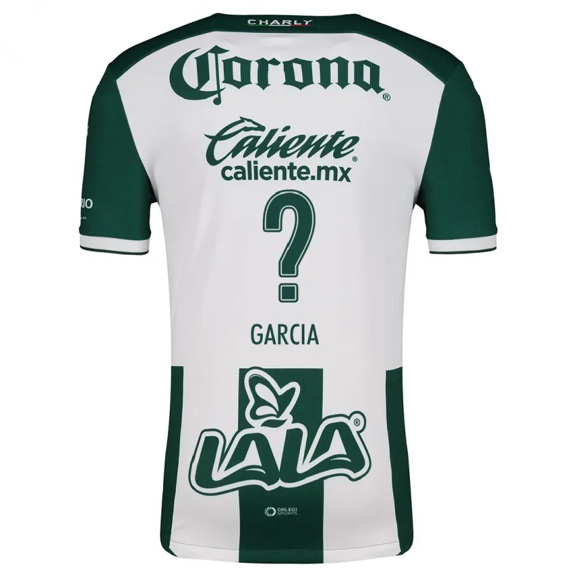 Danxen Femme Maillot Kevin García #0 Vert Blanc Tenues Domicile 2024/25 T-Shirt