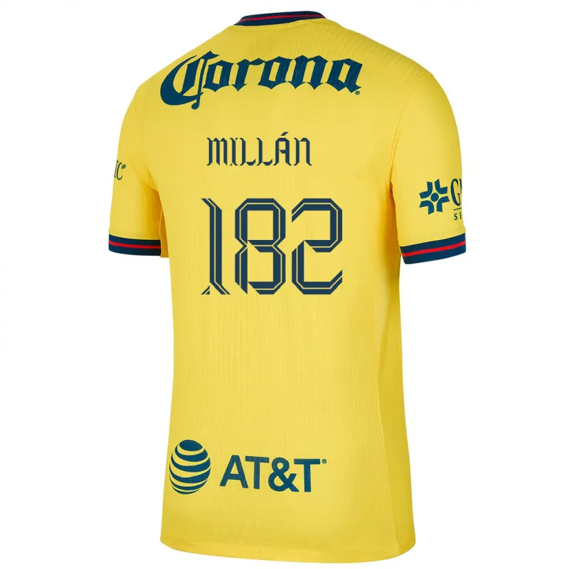 Danxen Femme Maillot Daniel Millán #182 Jaune Bleu Tenues Domicile 2024/25 T-Shirt