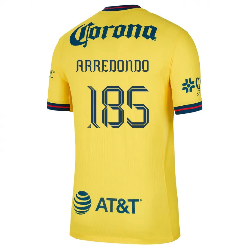 Danxen Femme Maillot Aarón Arredondo #185 Jaune Bleu Tenues Domicile 2024/25 T-Shirt