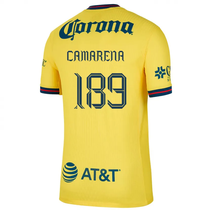 Danxen Femme Maillot Luis Camarena #189 Jaune Bleu Tenues Domicile 2024/25 T-Shirt