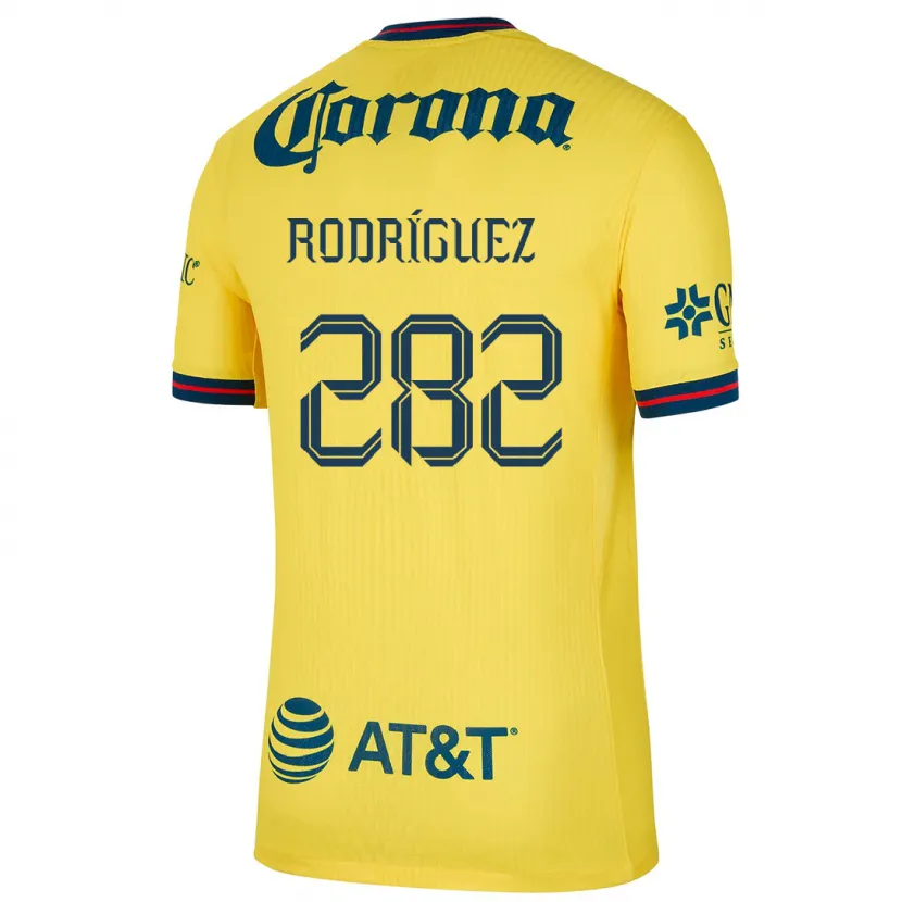 Danxen Femme Maillot Francisco Rodríguez #282 Jaune Bleu Tenues Domicile 2024/25 T-Shirt