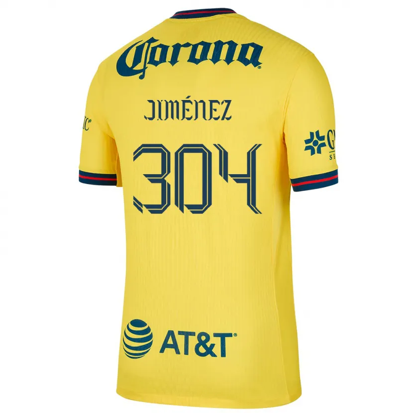 Danxen Femme Maillot Derek Jiménez #304 Jaune Bleu Tenues Domicile 2024/25 T-Shirt