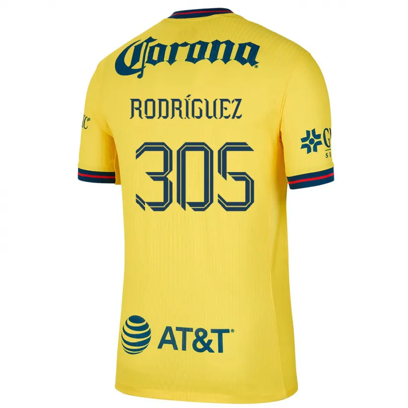 Danxen Femme Maillot Bryan Rodríguez #305 Jaune Bleu Tenues Domicile 2024/25 T-Shirt