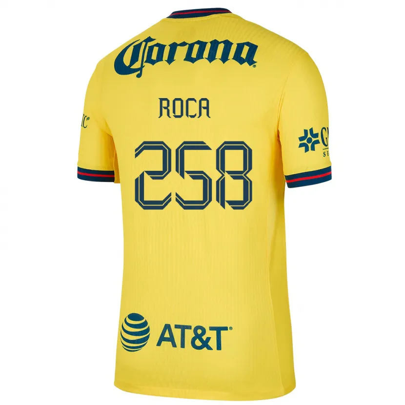 Danxen Femme Maillot Juan Roca #258 Jaune Bleu Tenues Domicile 2024/25 T-Shirt