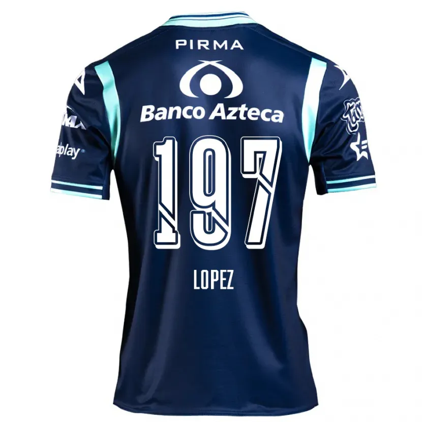 Danxen Femme Maillot Sebastián López #197 Bleu Marine Tenues Extérieur 2024/25 T-Shirt