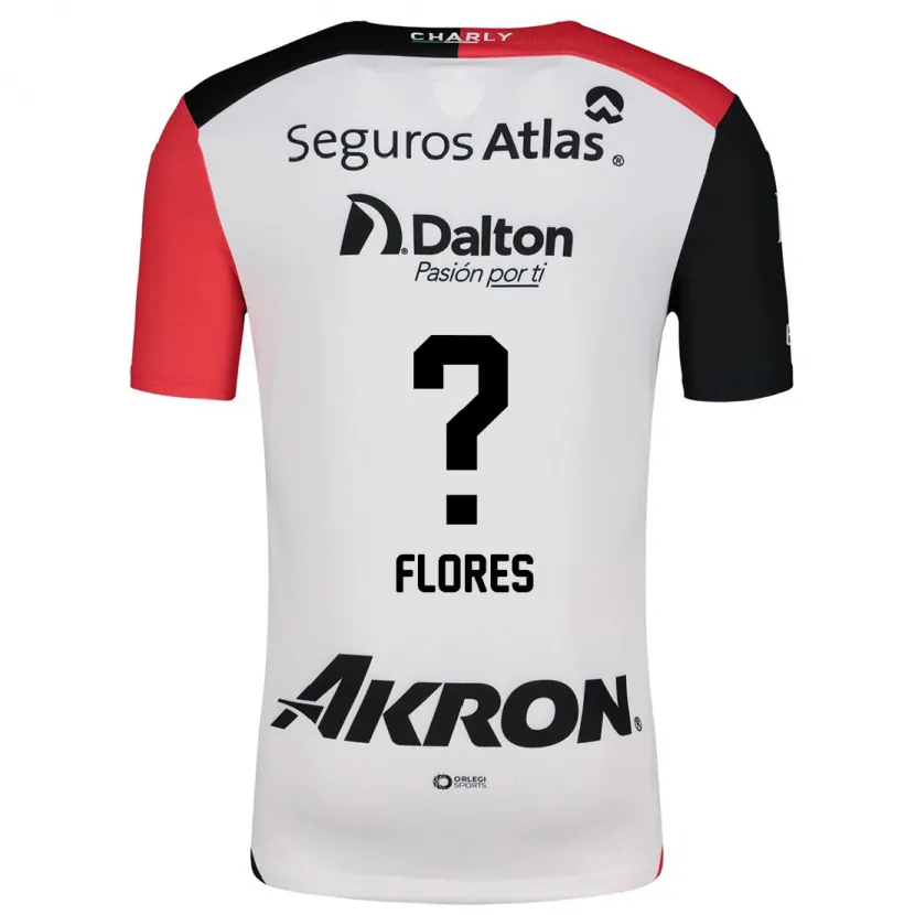 Danxen Femme Maillot Luis Flores #0 Blanc Rouge Noir Tenues Extérieur 2024/25 T-Shirt