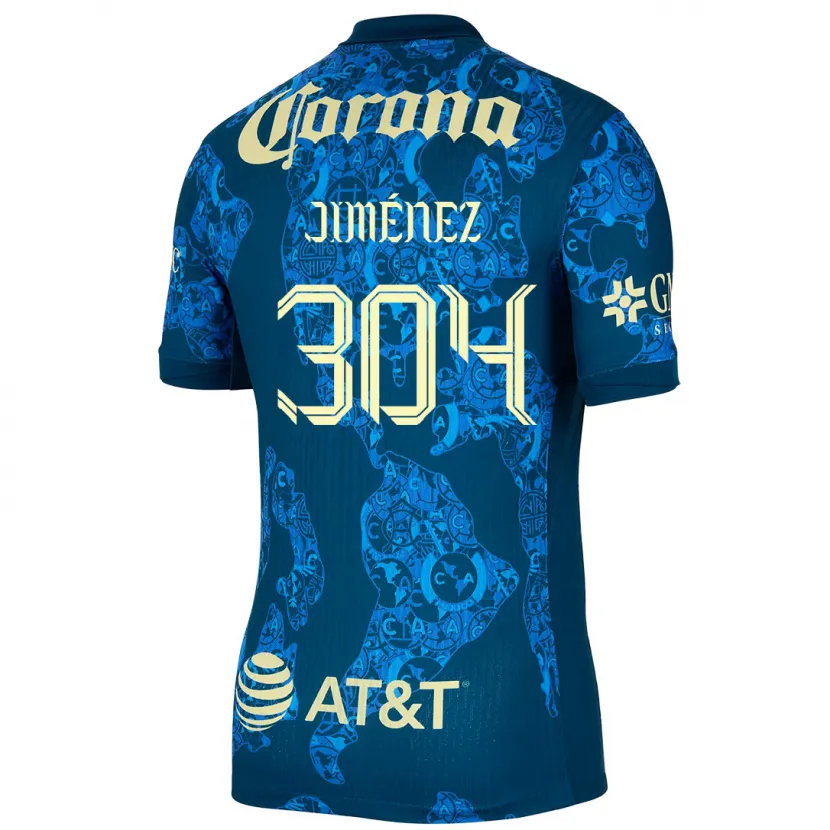 Danxen Femme Maillot Derek Jiménez #304 Bleu Jaune Tenues Extérieur 2024/25 T-Shirt