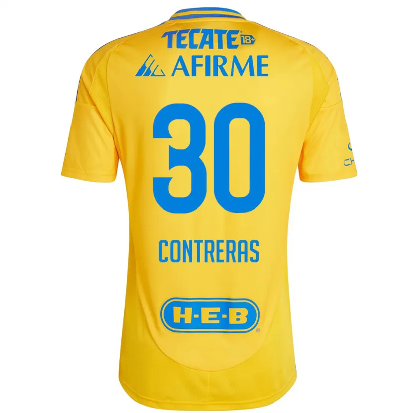Danxen Enfant Maillot Lizeth Contreras #30 Or Jaune Tenues Domicile 2024/25 T-Shirt