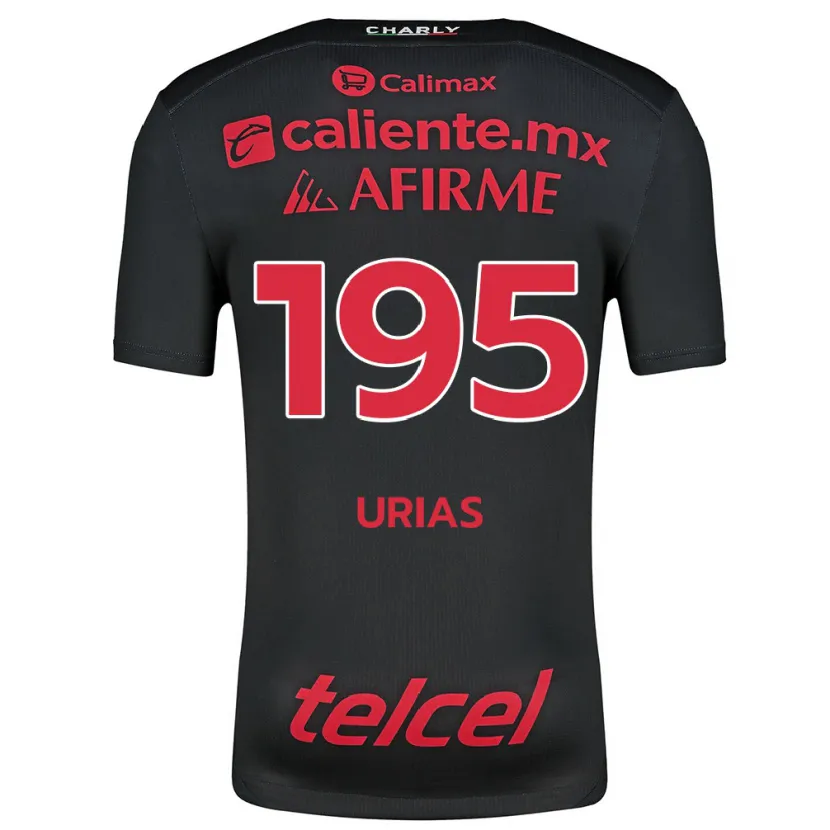 Danxen Enfant Maillot Héctor Urías #195 Noir Rouge Tenues Domicile 2024/25 T-Shirt
