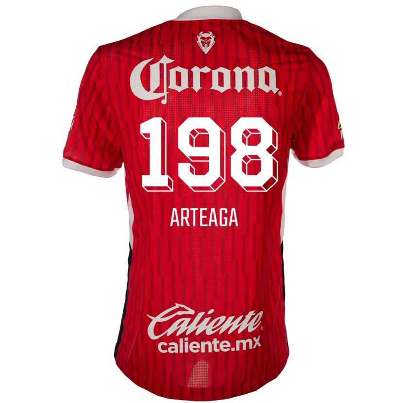 Danxen Enfant Maillot Víctor Arteaga #198 Rouge Blanc Tenues Domicile 2024/25 T-Shirt