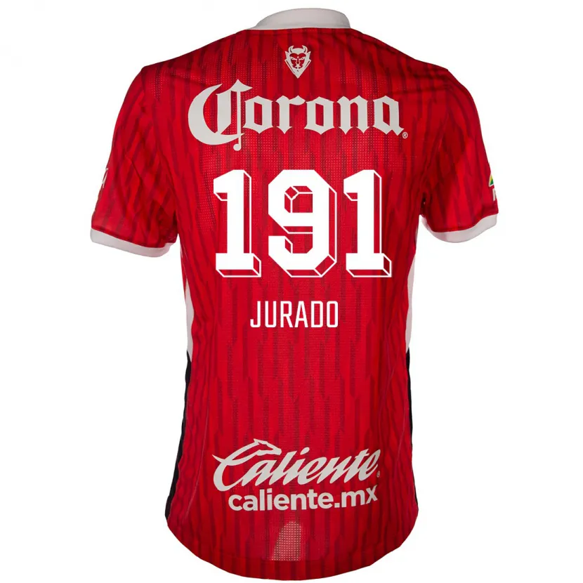 Danxen Enfant Maillot Pablo Jurado #191 Rouge Blanc Tenues Domicile 2024/25 T-Shirt