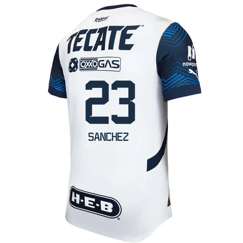 Danxen Enfant Maillot Gustavo Sanchez #23 Blanc Bleu Tenues Extérieur 2024/25 T-Shirt