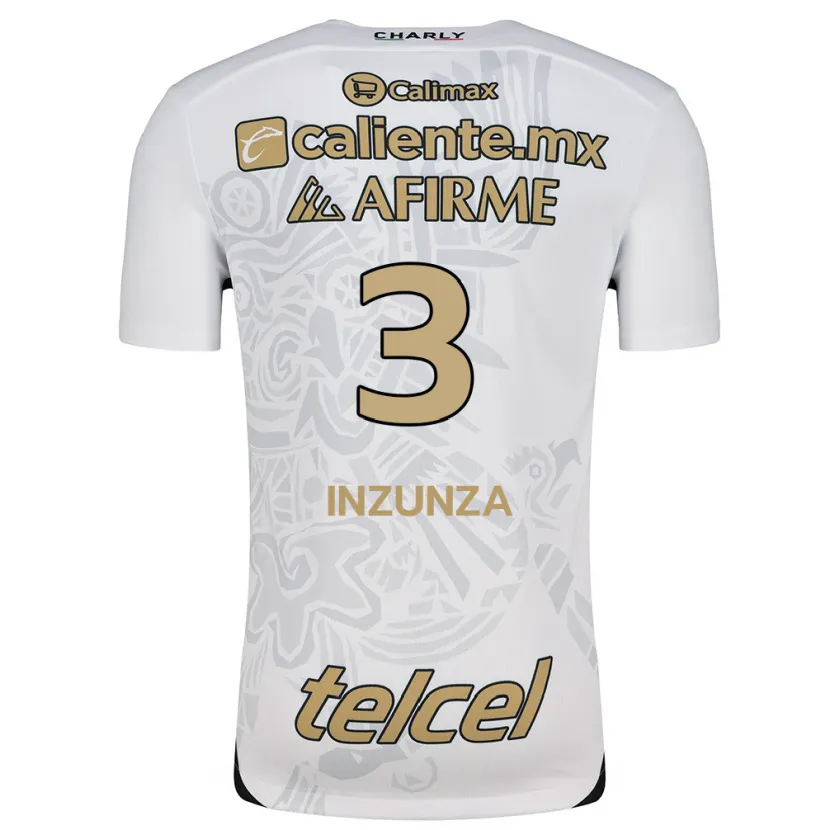 Danxen Enfant Maillot Rafael Inzunza #3 Blanc Noir Tenues Extérieur 2024/25 T-Shirt