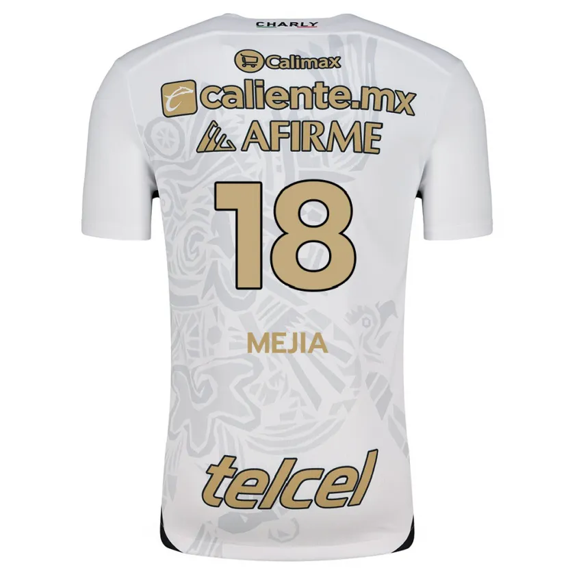 Danxen Enfant Maillot Aarón Mejía #18 Blanc Noir Tenues Extérieur 2024/25 T-Shirt
