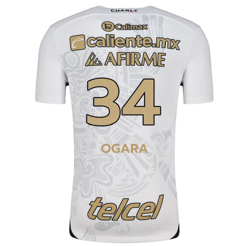 Danxen Enfant Maillot Gerson Ogara #34 Blanc Noir Tenues Extérieur 2024/25 T-Shirt