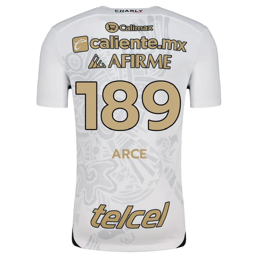 Danxen Enfant Maillot Diego Arce #189 Blanc Noir Tenues Extérieur 2024/25 T-Shirt