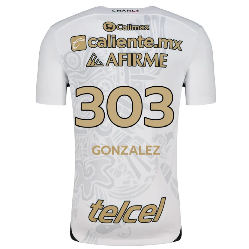 Danxen Enfant Maillot Osmar González #303 Blanc Noir Tenues Extérieur 2024/25 T-Shirt