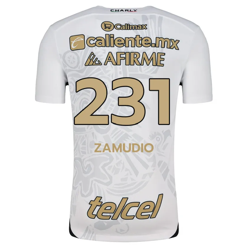 Danxen Enfant Maillot Irwin Zamudio #231 Blanc Noir Tenues Extérieur 2024/25 T-Shirt