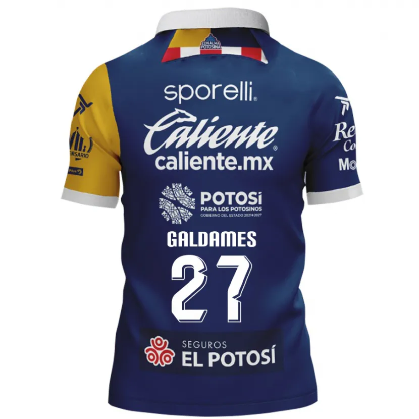 Danxen Enfant Maillot Benjamín Galdames #27 Bleu Jaune Tenues Extérieur 2024/25 T-Shirt