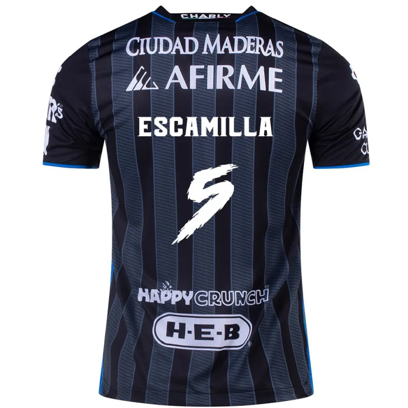 Danxen Enfant Maillot Kevin Escamilla #5 Blanc Noir Tenues Extérieur 2024/25 T-Shirt