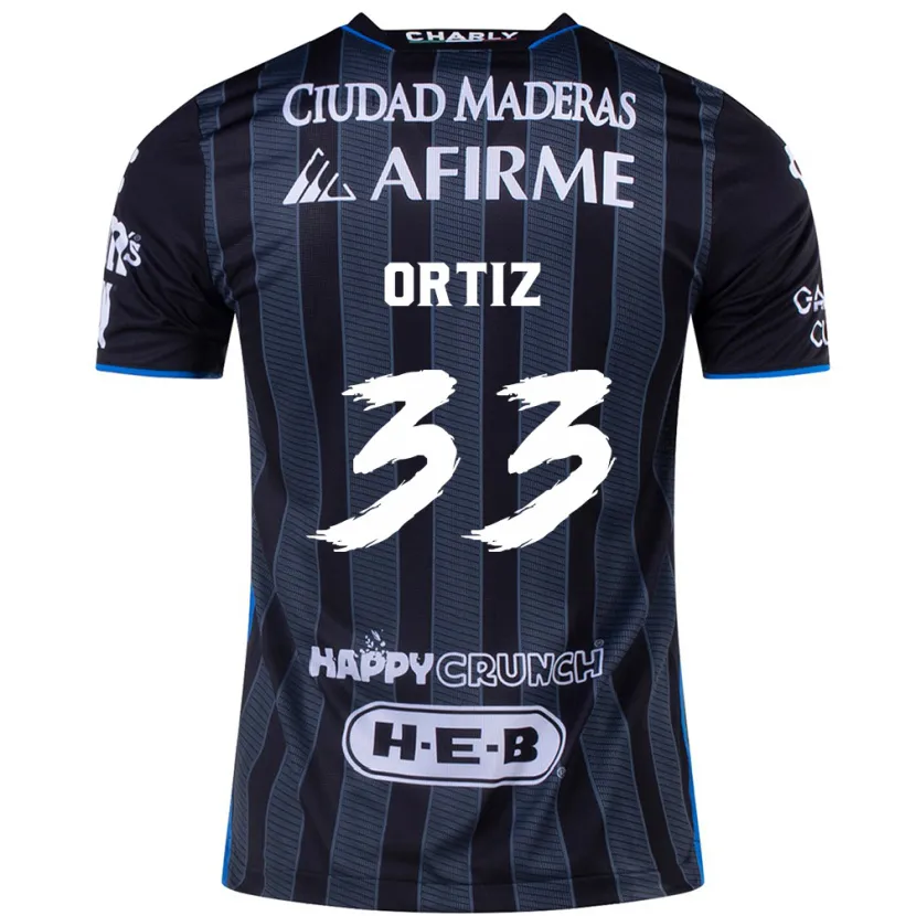 Danxen Enfant Maillot Pablo Ortiz #33 Blanc Noir Tenues Extérieur 2024/25 T-Shirt