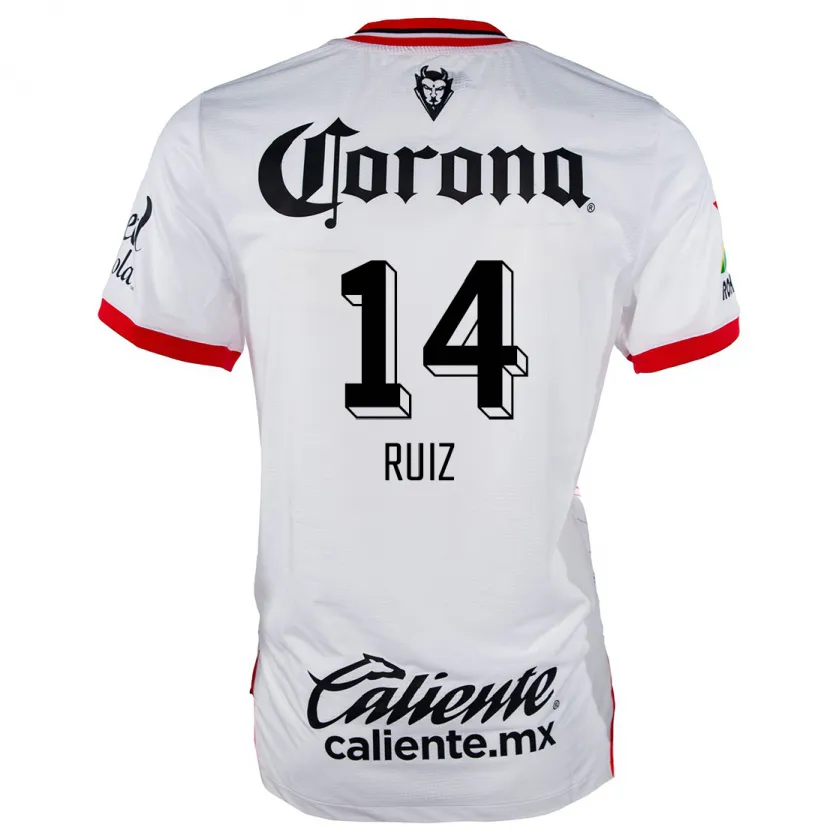 Danxen Enfant Maillot Marcel Ruiz #14 Blanc Rouge Tenues Extérieur 2024/25 T-Shirt