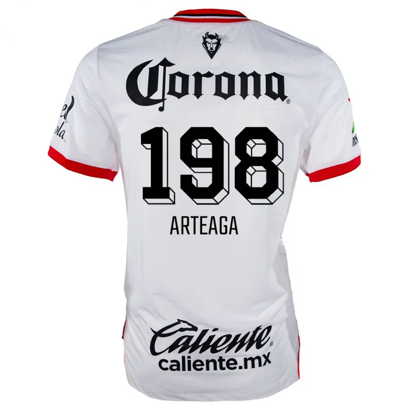 Danxen Enfant Maillot Víctor Arteaga #198 Blanc Rouge Tenues Extérieur 2024/25 T-Shirt