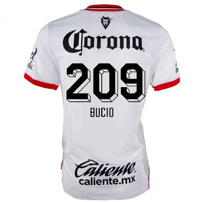 Danxen Enfant Maillot Sebastián Bucio #209 Blanc Rouge Tenues Extérieur 2024/25 T-Shirt