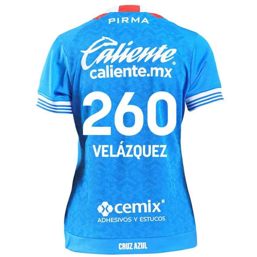 Danxen Homme Maillot Víctor Velázquez #260 Bleu Ciel Tenues Domicile 2024/25 T-Shirt