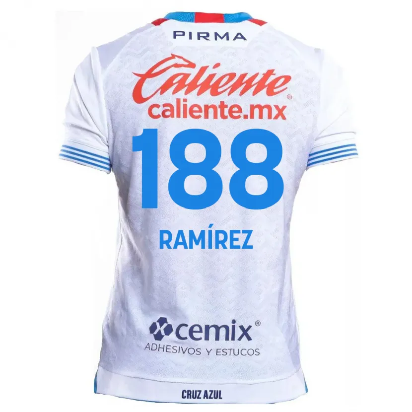 Danxen Homme Maillot Diego Ramírez #188 Blanc Bleu Tenues Extérieur 2024/25 T-Shirt