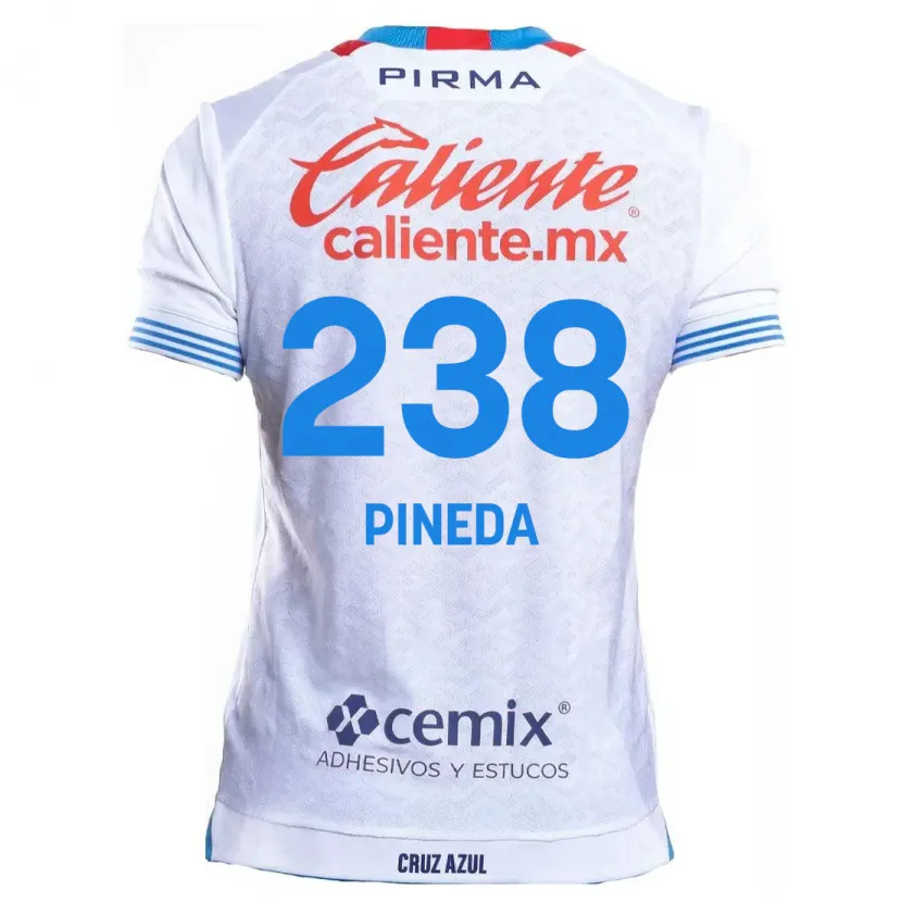 Danxen Homme Maillot Zadiel Pineda #238 Blanc Bleu Tenues Extérieur 2024/25 T-Shirt
