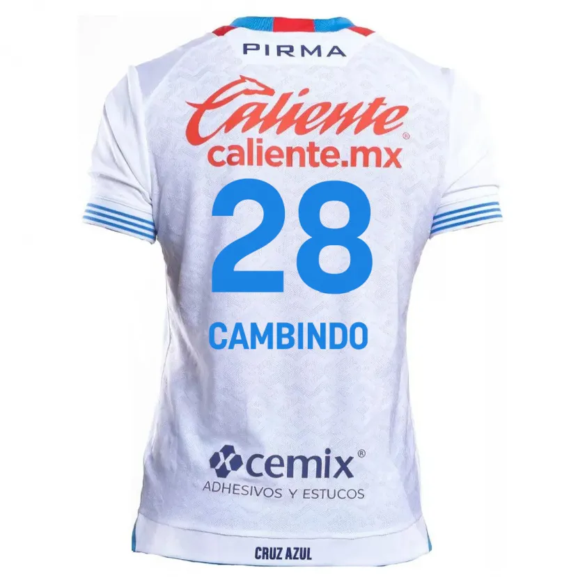 Danxen Homme Maillot Diber Cambindo #28 Blanc Bleu Tenues Extérieur 2024/25 T-Shirt