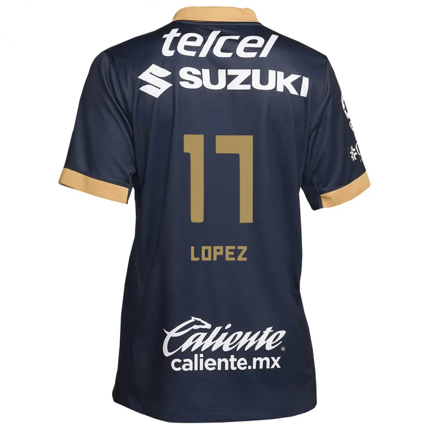Danxen Homme Maillot Leonel Lopez #17 Obsidienne Or Blanc Tenues Extérieur 2024/25 T-Shirt
