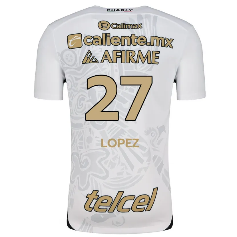 Danxen Homme Maillot Victoria López #27 Blanc Noir Tenues Extérieur 2024/25 T-Shirt