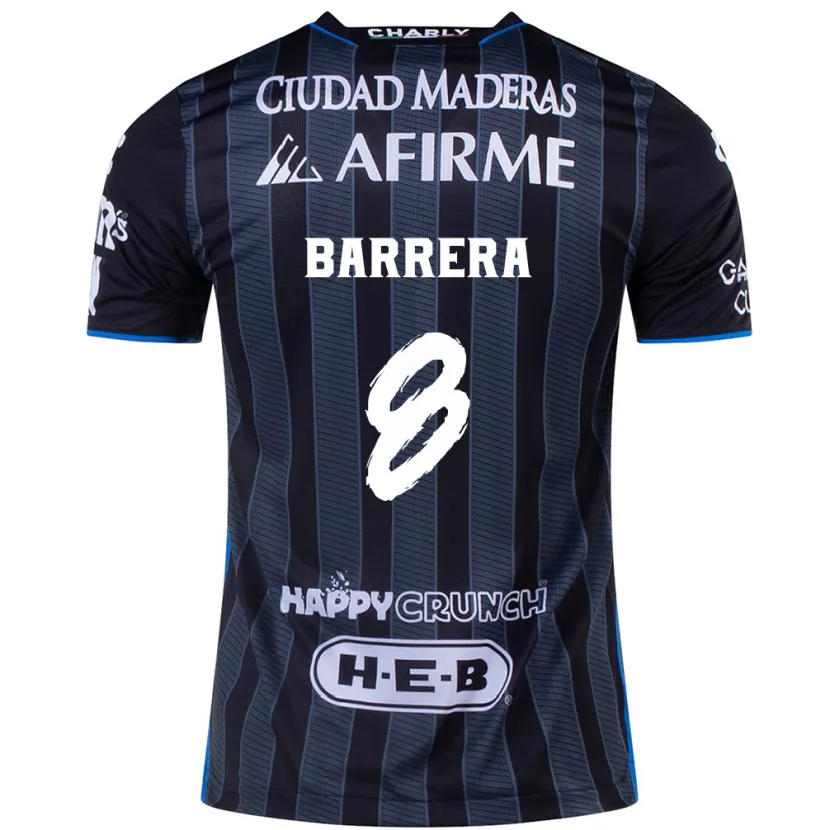 Danxen Homme Maillot Pablo Barrera #8 Blanc Noir Tenues Extérieur 2024/25 T-Shirt