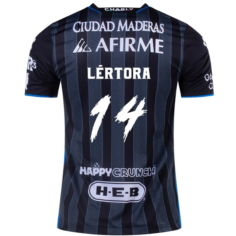 Danxen Homme Maillot Federico Lértora #14 Blanc Noir Tenues Extérieur 2024/25 T-Shirt