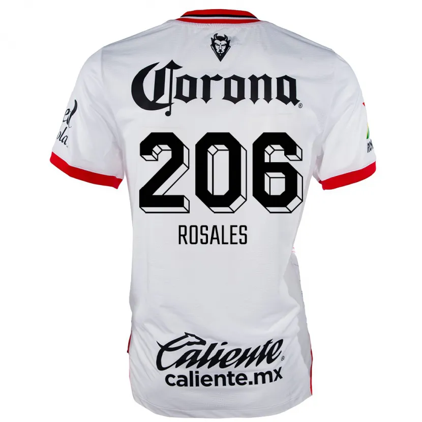 Danxen Homme Maillot Santiago Rosales #206 Blanc Rouge Tenues Extérieur 2024/25 T-Shirt